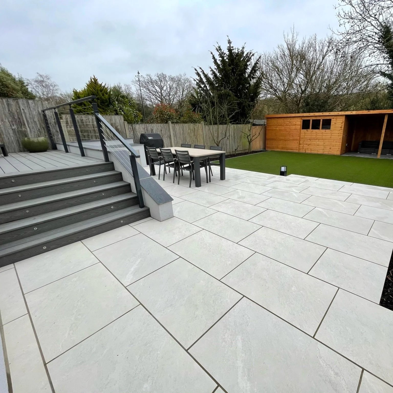 Large Porcelain Patio Composite Decking Modern Garden